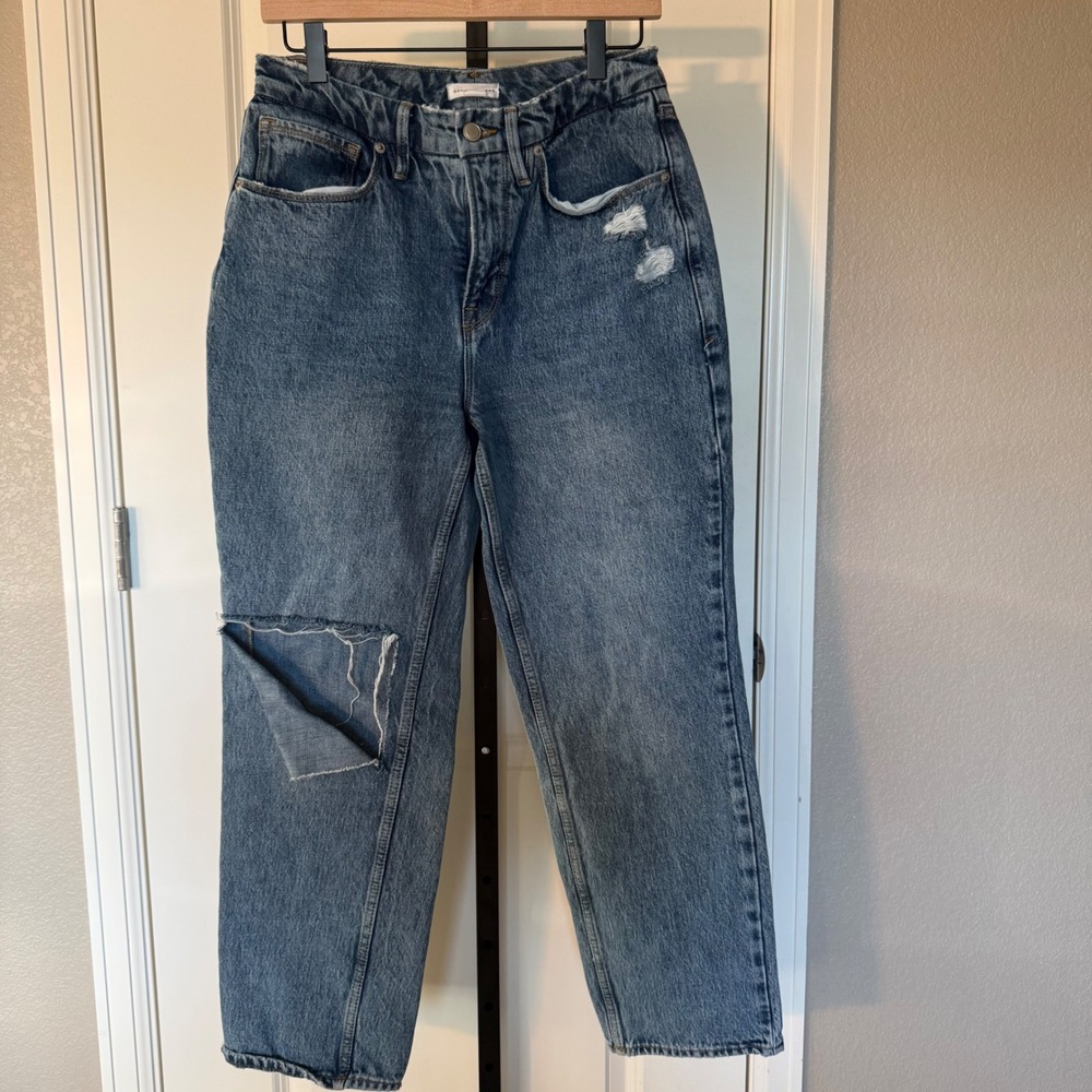 Good American '90s Duster Straight Leg Jeans Womens Size 4/27 Blue950 - Picture 2 of 11